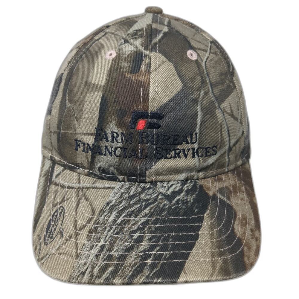 Kati Baseball Cap Green One Size Camo Logo Farm Bureau Financial Services Hat